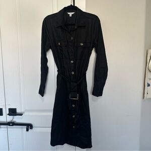 Time and Tru Classic Black Button-Up Dress